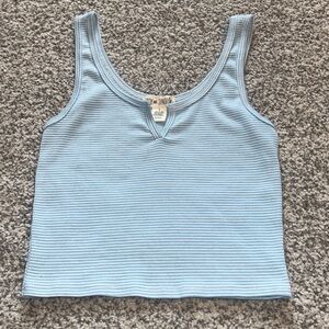 Sky and Sparrow Ribbed Crop Tank Top